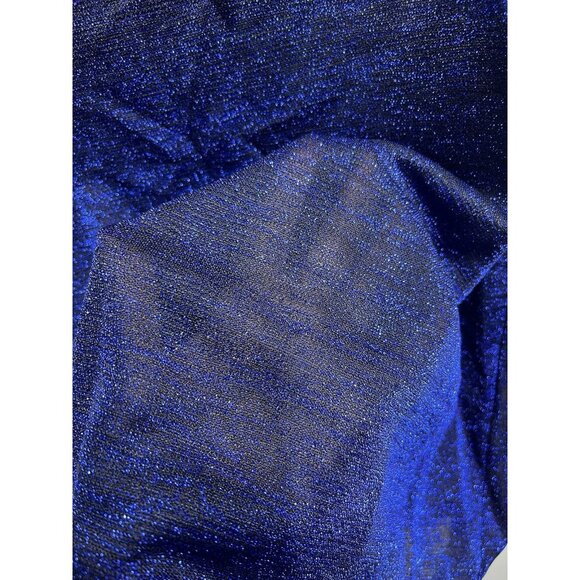 Samuel Dong Ruffle Mini Dress Metallic Blue Sheer Size Xl Woman’s Designer - Picture 4 of 5